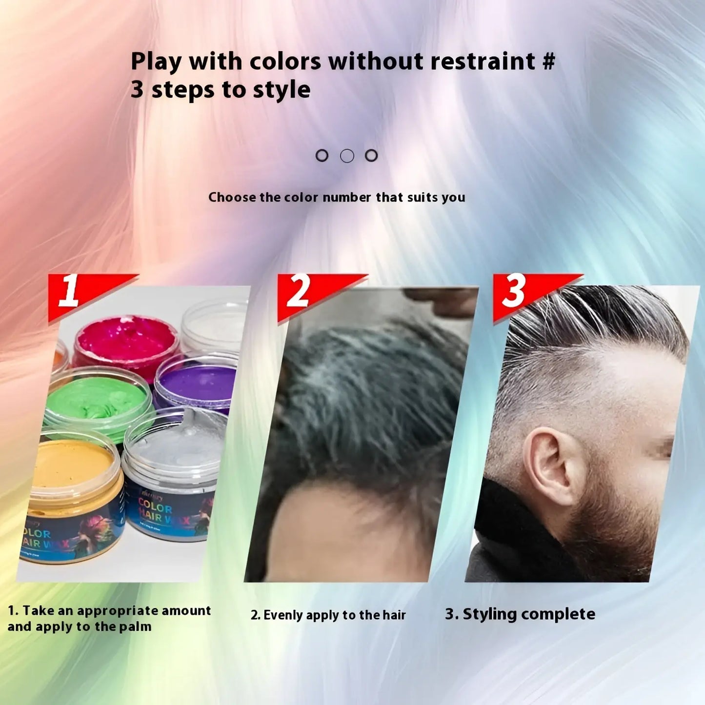Hair Color Wax Styling Clay 120g Strong Hold Mud ARBA Global