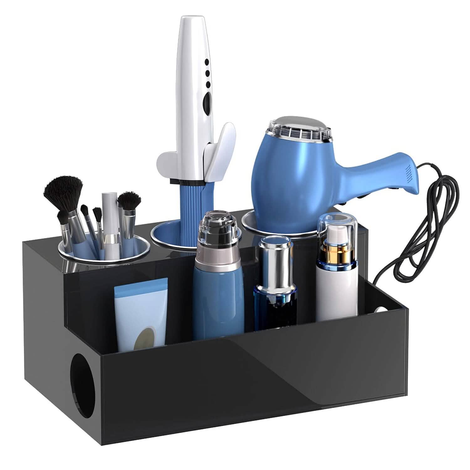 Hair Dryer Organizer with 3 Stainless Steel Cups DailySale