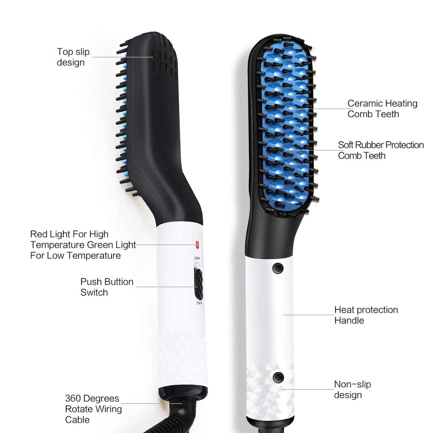 Hair Straightener Brush for Men Beard and Hair Styling ARBA Global