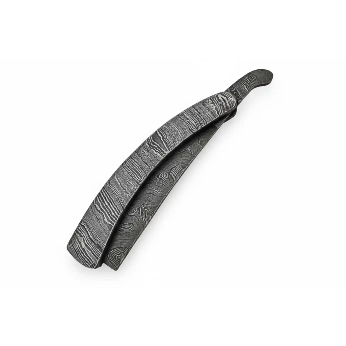 Handmade Damascus Steel Sweeney Todd Style Straight Razor Barber Folding Razor with Leather Sheath JW SteelCrafts