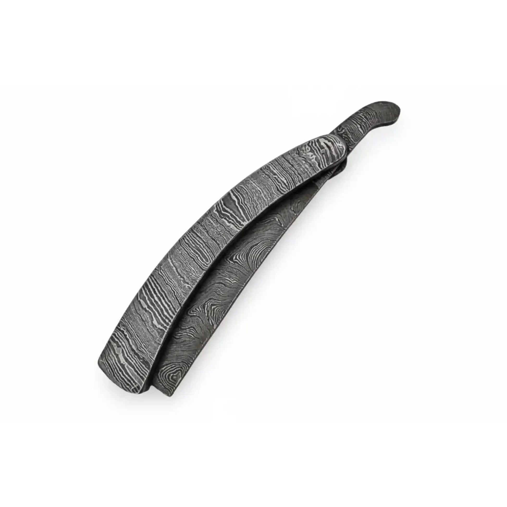 Handmade Damascus Steel Sweeney Todd Style Straight Razor Barber Folding Razor with Leather Sheath JW SteelCrafts