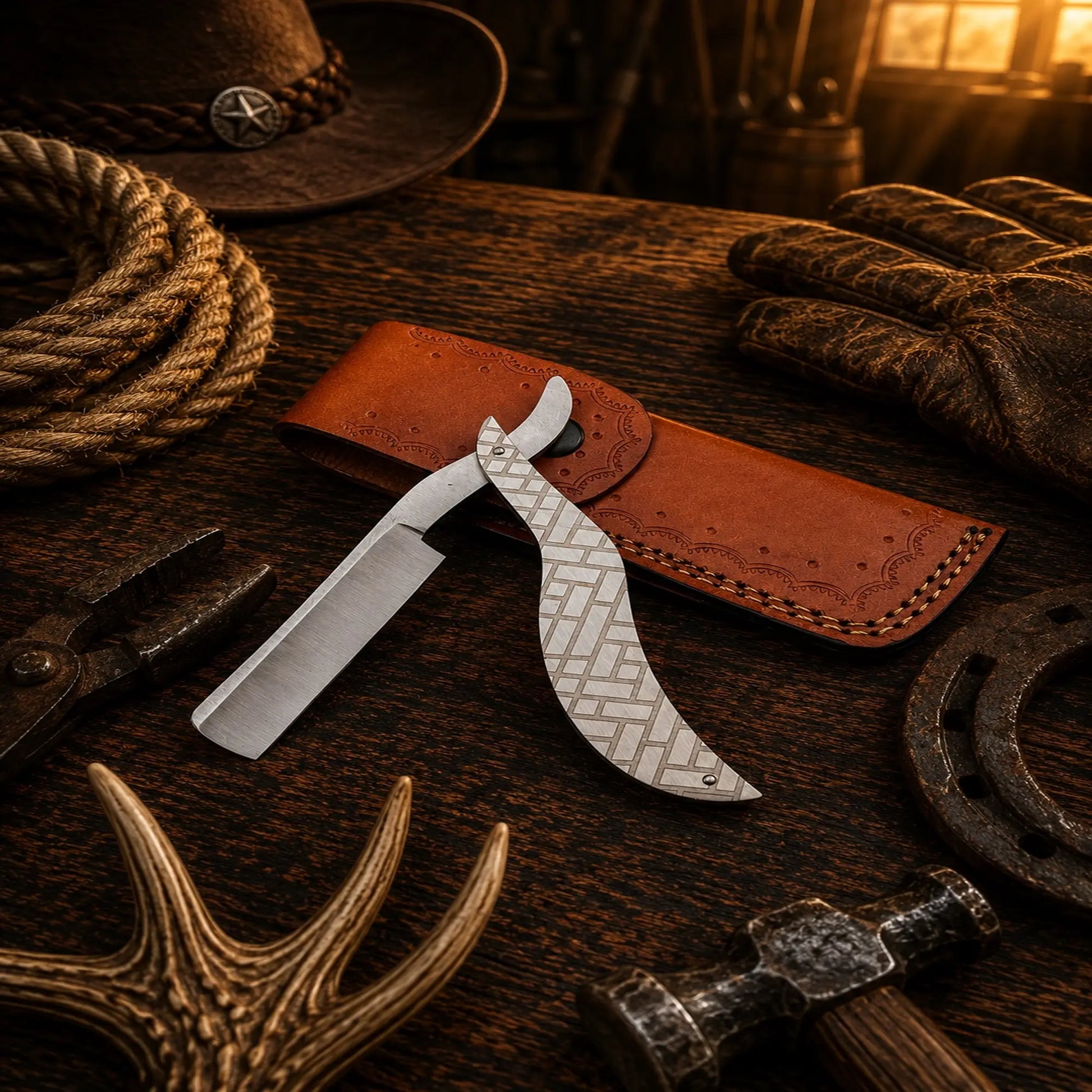 Heritage Barber Straight Razor – D2 Steel Folding Razor SHAM KNIVES