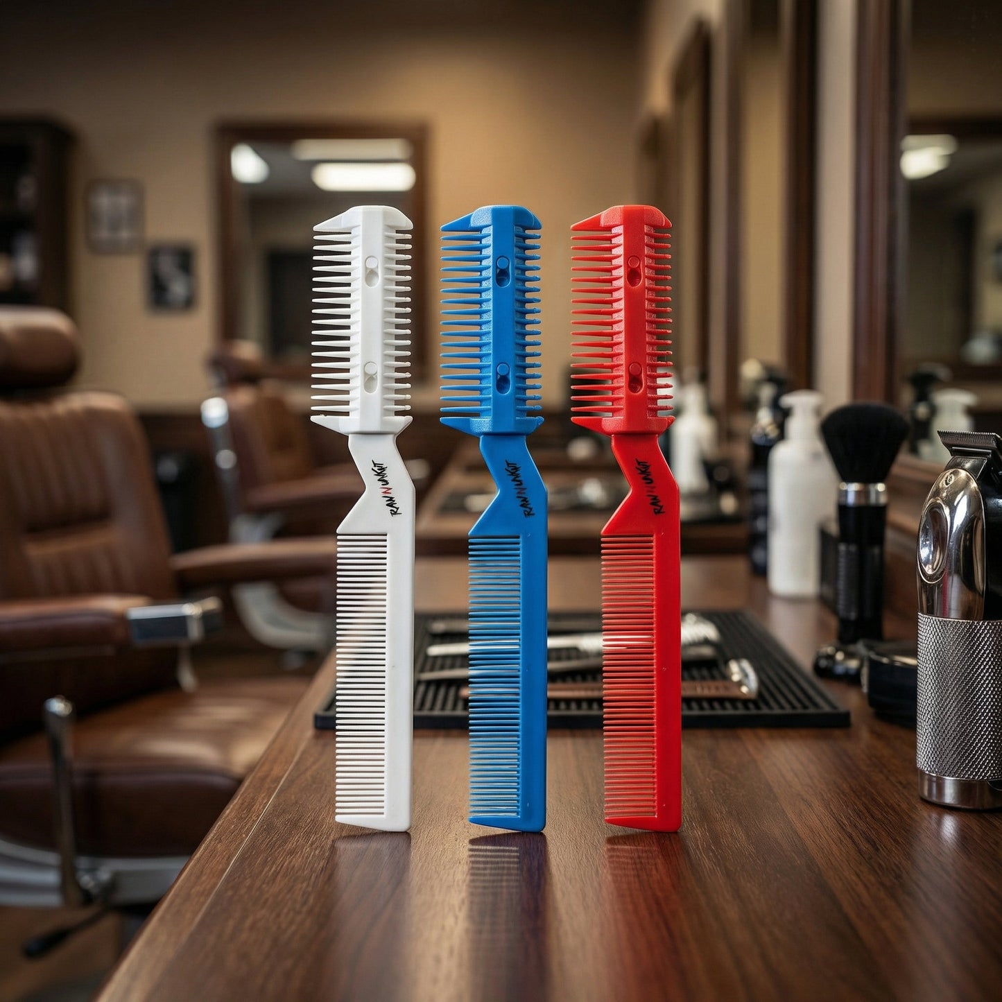 Raw N Unkut Professional Barber Comb Set Gripper Razor and Parting RAW N UNKUT