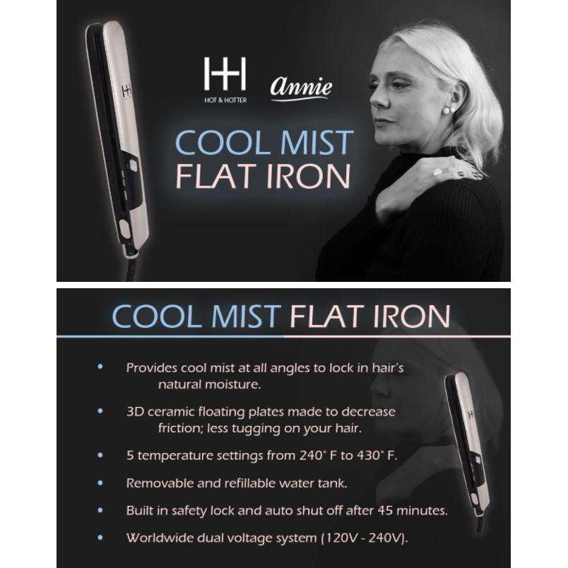Hot & Hotter Cool Mist Flat Iron 1in, Rose Gold Annie International, Inc.