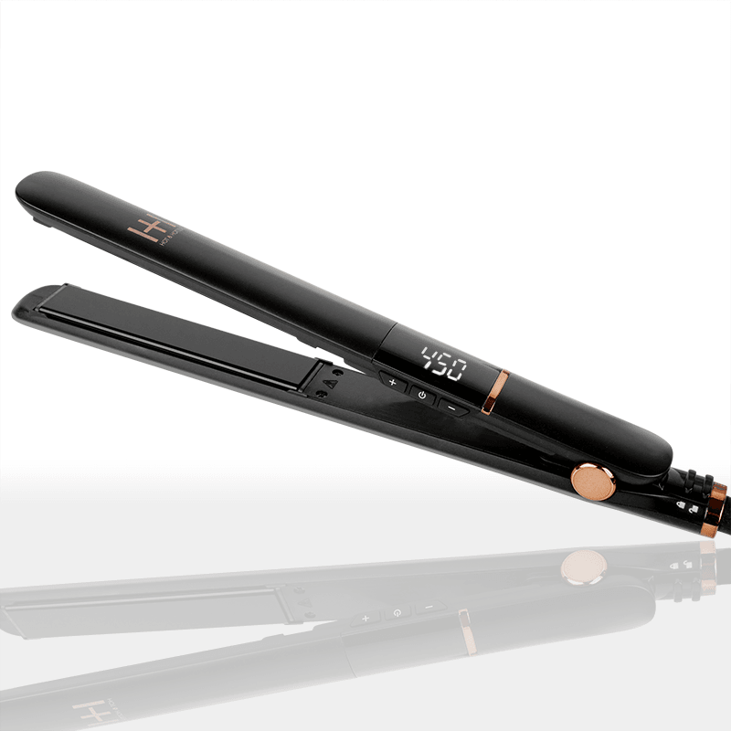 Hot & Hotter Extra Long Ceramic Digital Flat Iron 1in, Black Annie International, Inc.