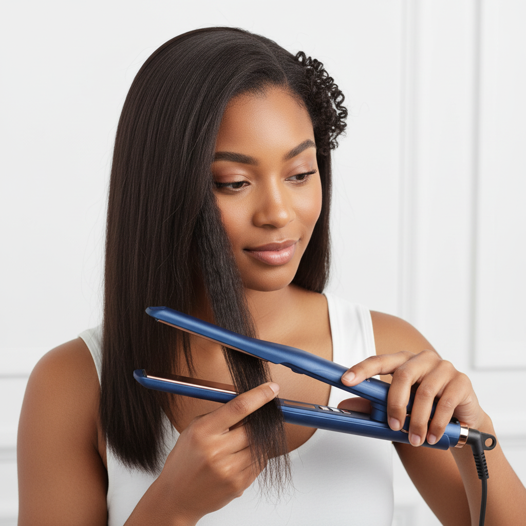 Hot & Hotter Nano Titanium Digital Pencil Flat Iron 3/10 Inch, 1 Count, Blue Annie International, Inc.
