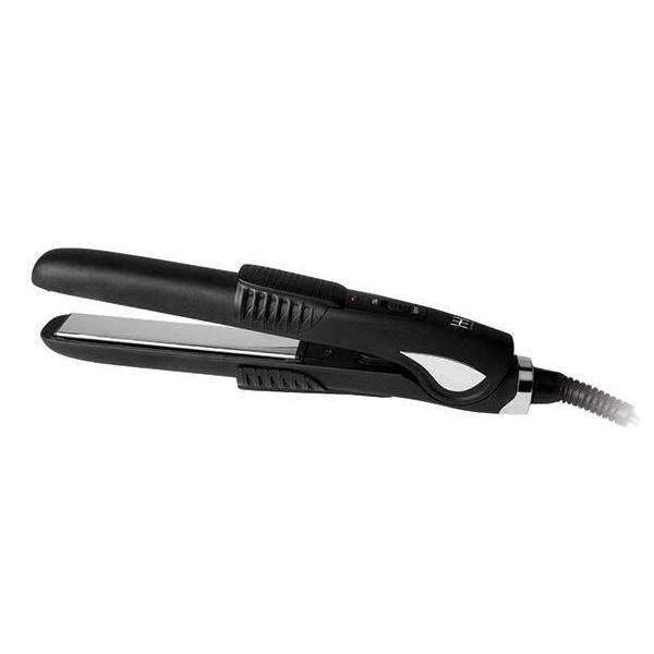 Hot & Hotter Titanium Plate Mini Flat Iron 3/4in, 1 Count Travel Hair Straightener, Black Annie International, Inc.