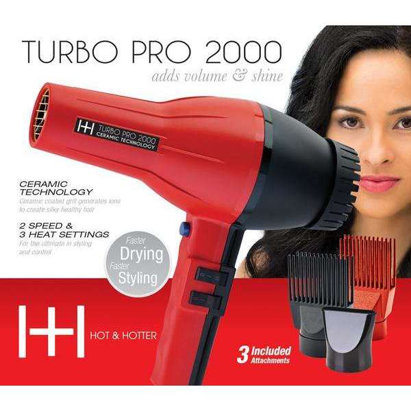 Hot & Hotter Turbo Pro2000 AC Hair Dryer, 1 Count, Red Annie International, Inc.