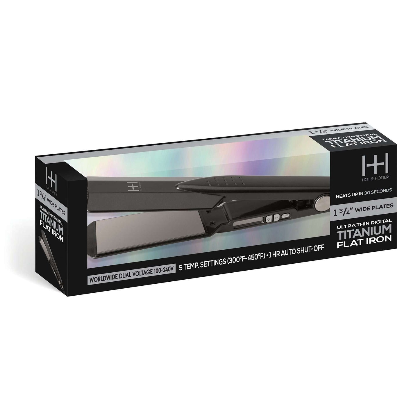 Hot & Hotter Ultra Thin Digital Titanium Flat Iron 1 3/4in, 1 Count Hair Straightener, Black Annie International, Inc.
