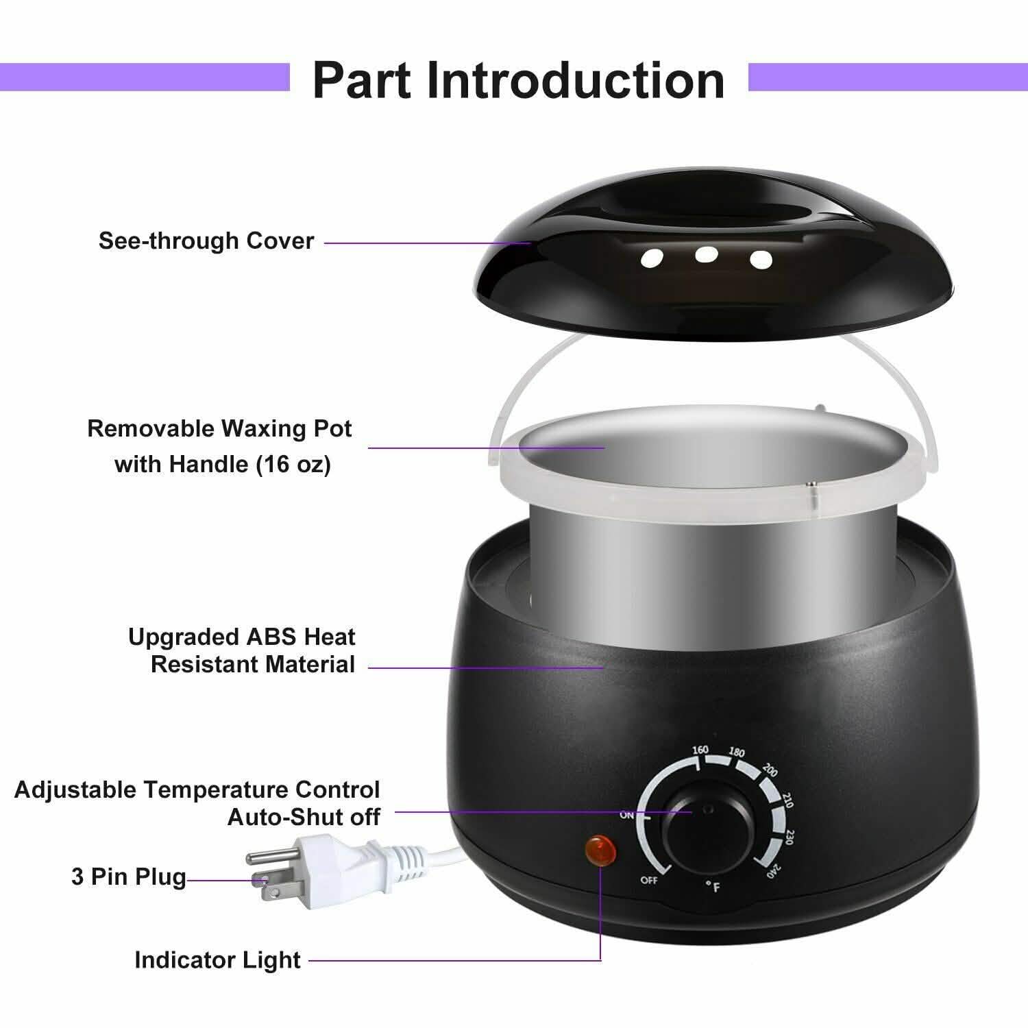 Hot Wax Warmer Hair Removal Depilatory Waxing Kit DailySale