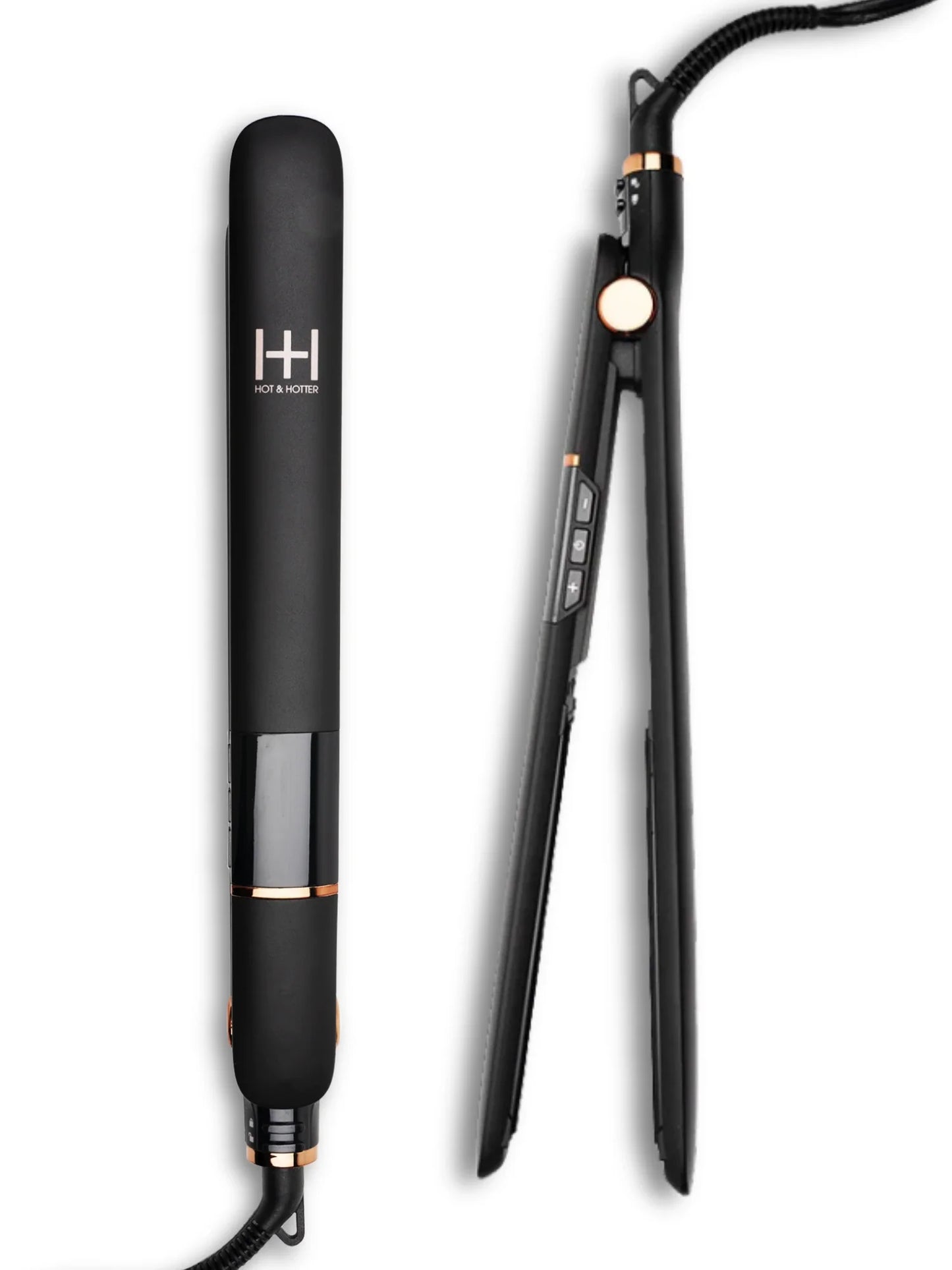Hot & Hotter Extra Long Ceramic Digital Flat Iron 1in, Black Annie International, Inc.