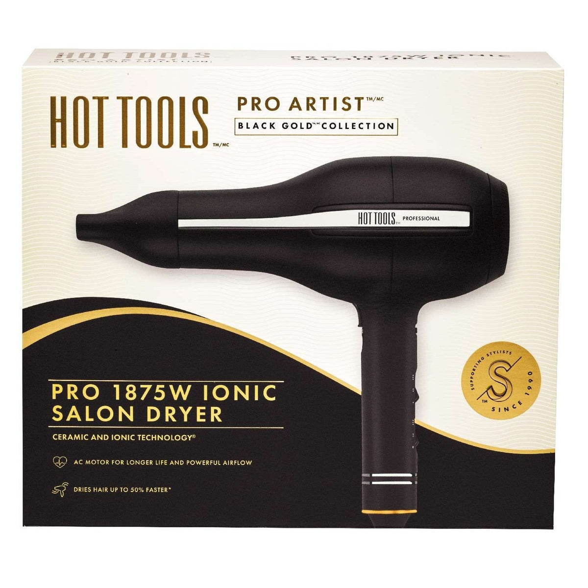 Hot Tools Pro Artist Gold Black Pro 2000W Ac Motor Dryer Dual Voltage My Beauty Site Pro