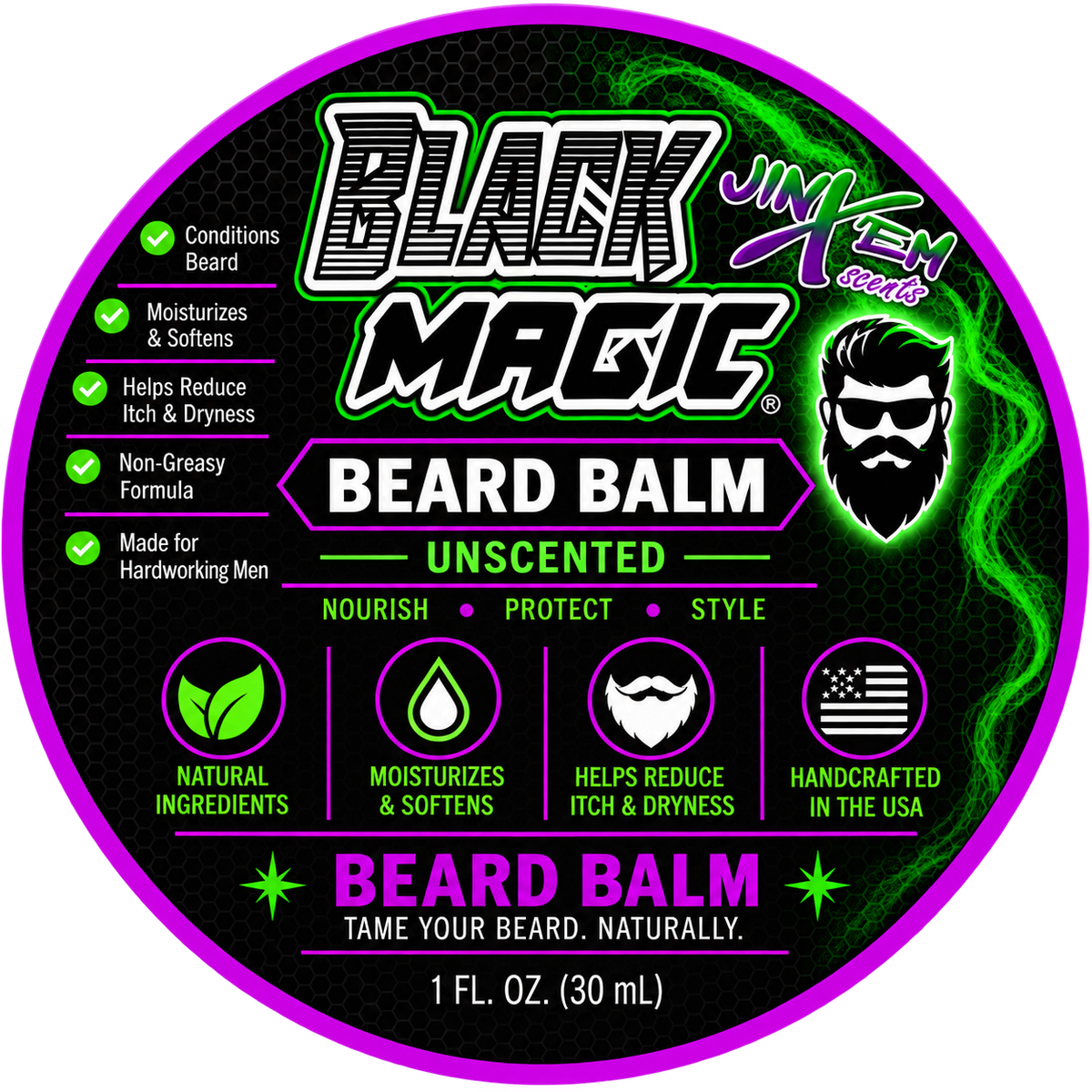 Black Magic Unscented Beard Balm Jinx'em Scents