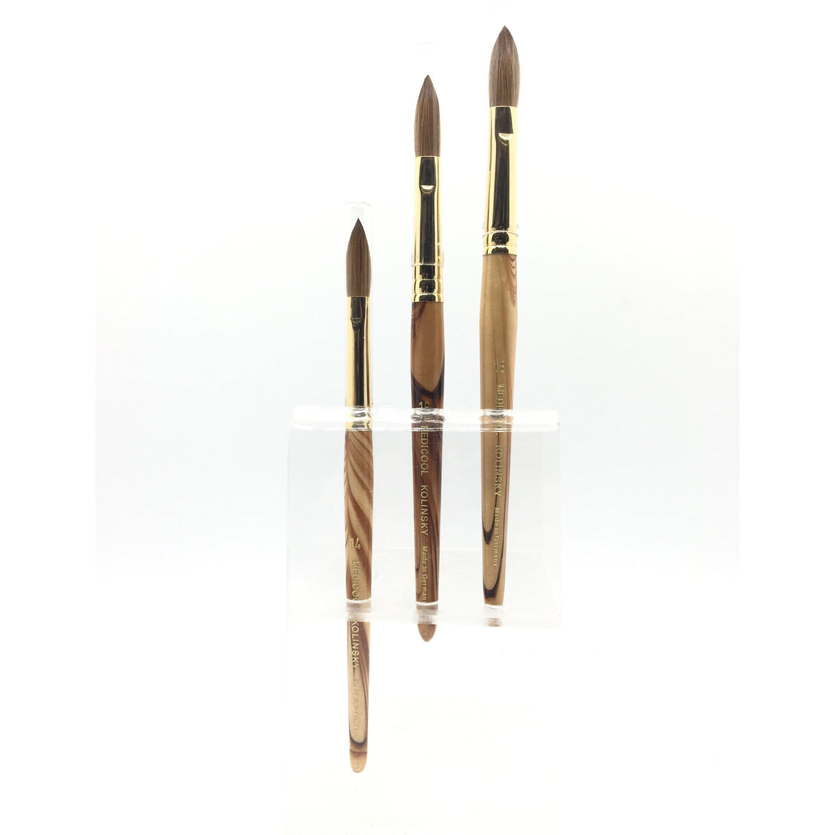 Medicool - Kolinsky Acrylic Brushes - Wood Handle #20 Queen Nails & Beauty Supplies