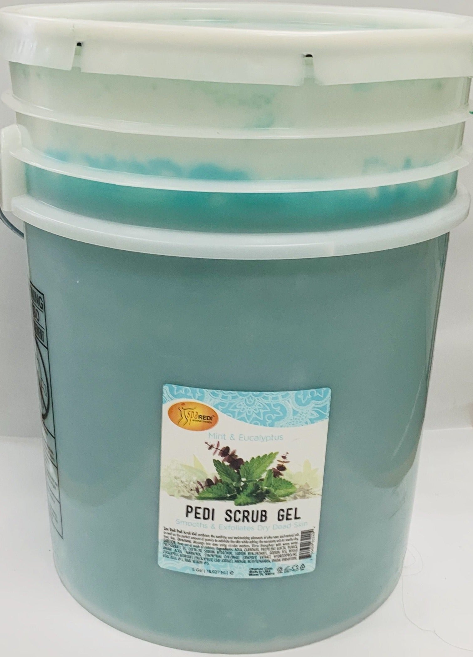 Spa Redi - Pedi Scrub Gel - Mint & Eucalyptus 5Gal Queen Nails & Beauty Supplies