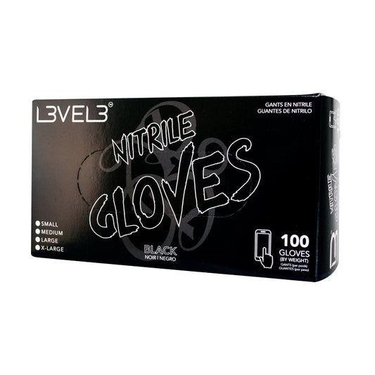 L3VEL3 NITRILE GLOVE BLACK The Barber Plug