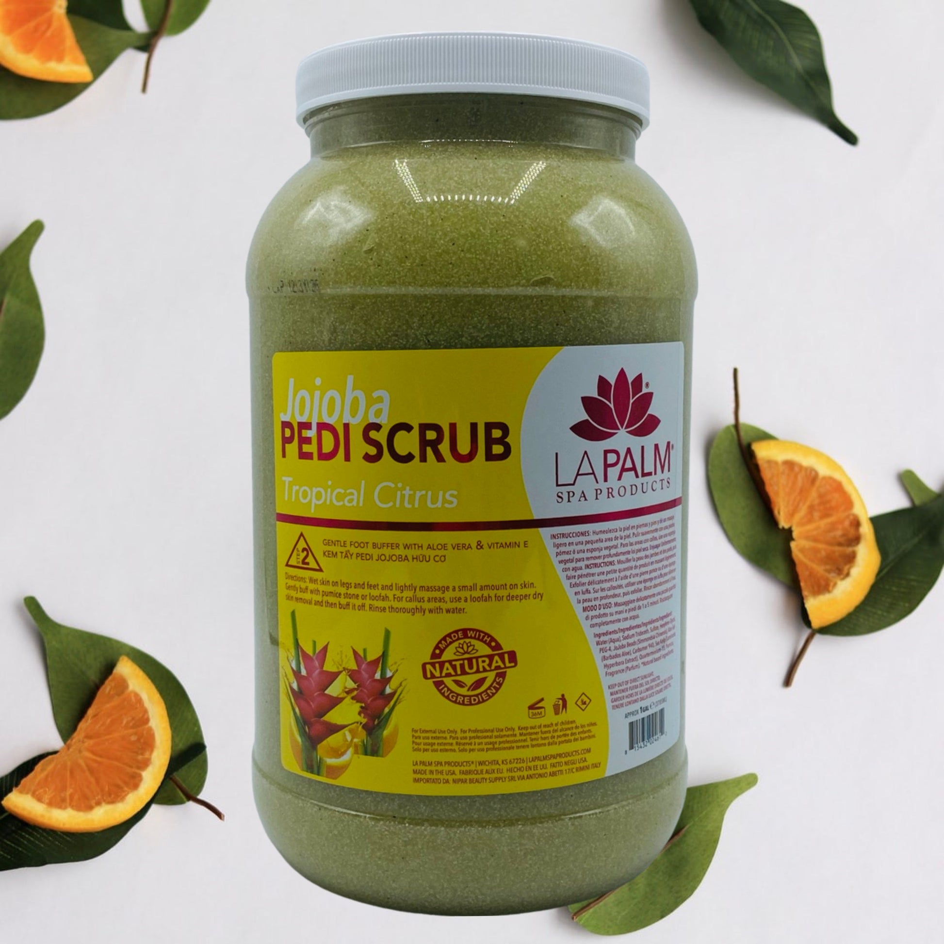 Jojoba Pedi Scrub 1gl - Tropical Citrus Lunali Nail Supply