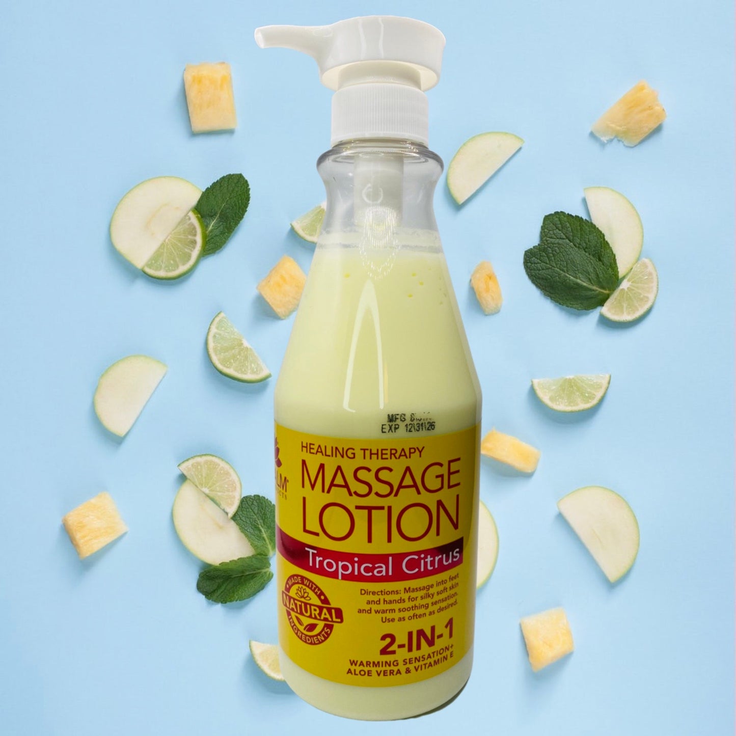 Massage Lotion 24oz - w/Pump - Tropical Citrus Lunali Nail Supply