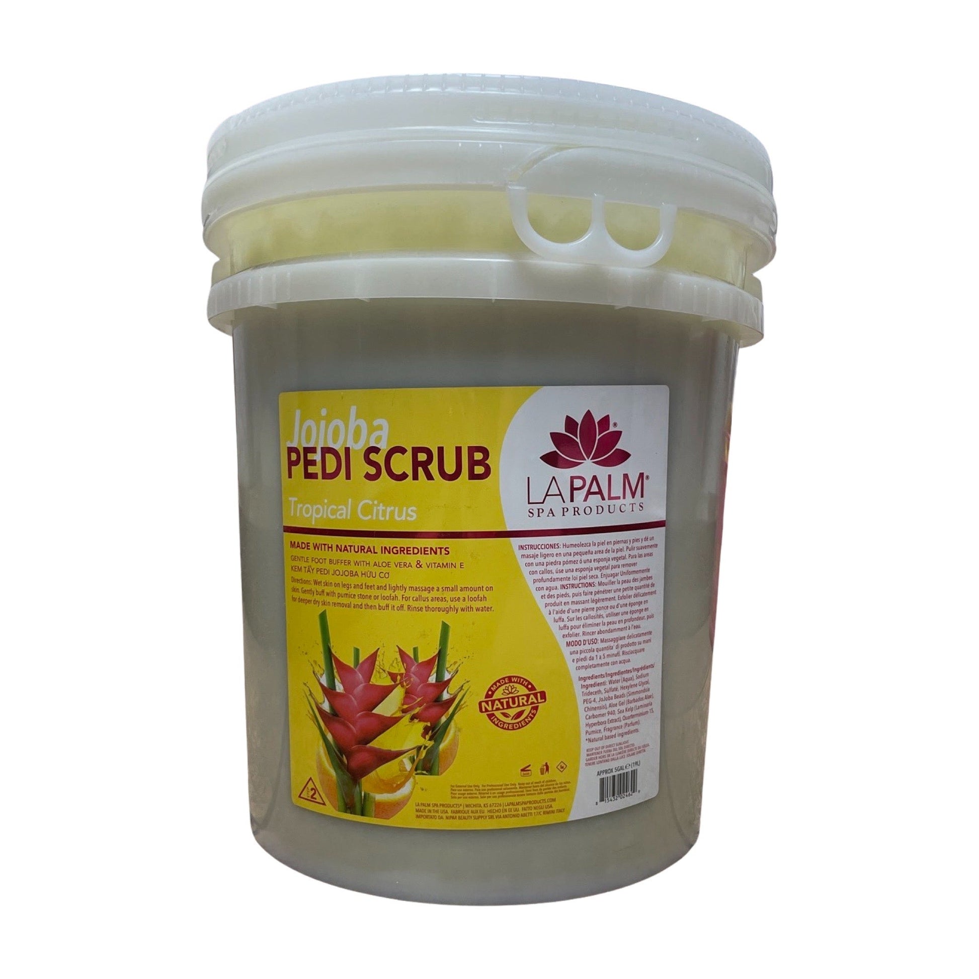 Tropical Citrus Jojoba Pedi Scrub - 5 Gal Pail * Lunali Nail Supply