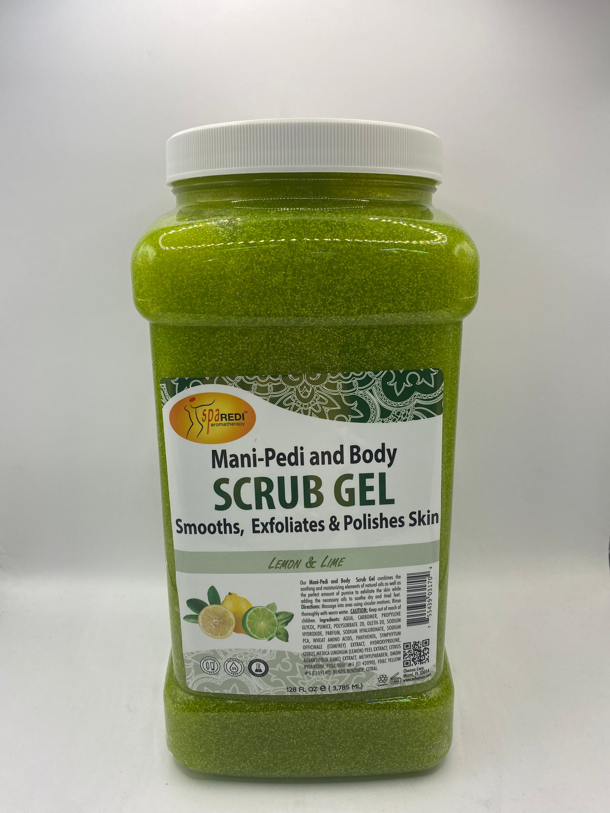 Spa Redi - Pedi Scrub Gel - Lemon & Lime 128oz Queen Nails & Beauty Supplies