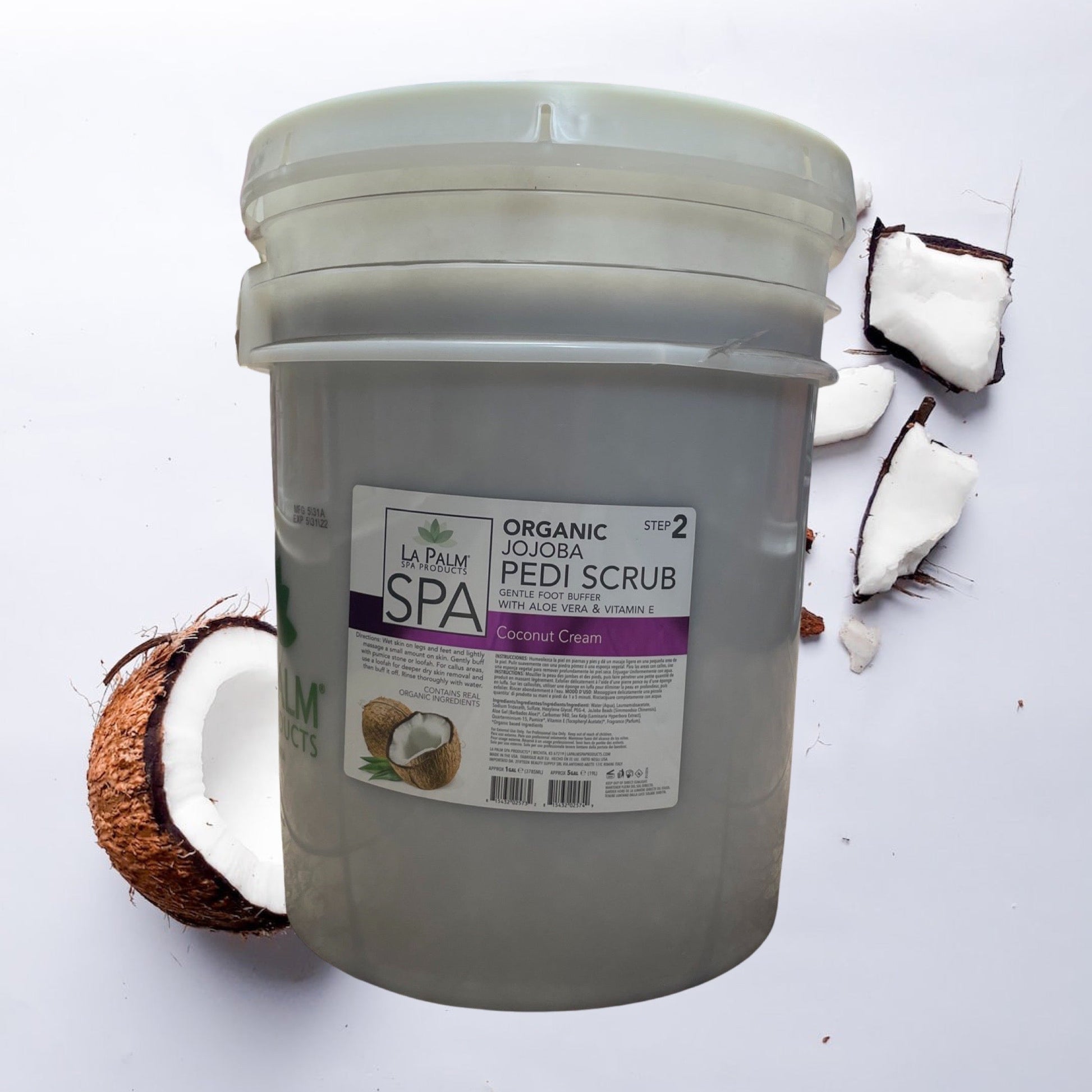 Coconut Cream Jojoba Pedi Scrub - 5 Gal Pail Lunali Nail Supply