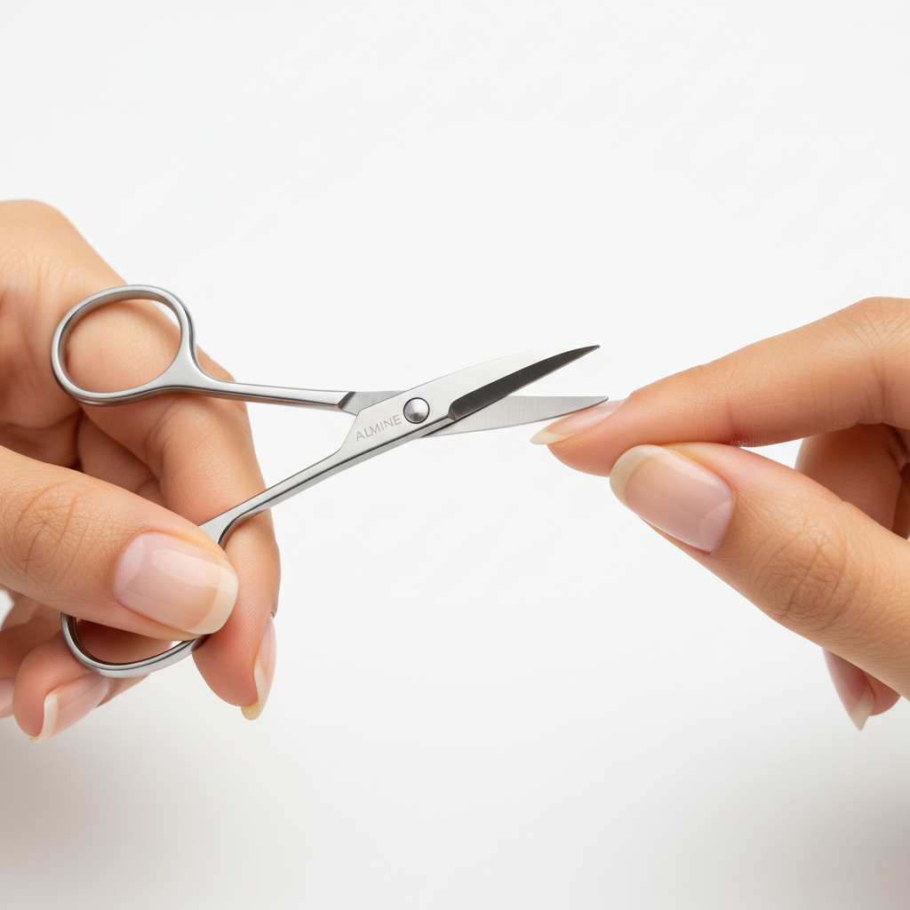 Almine Nail Scissors Curved, 1 Count, Silver Annie International, Inc.