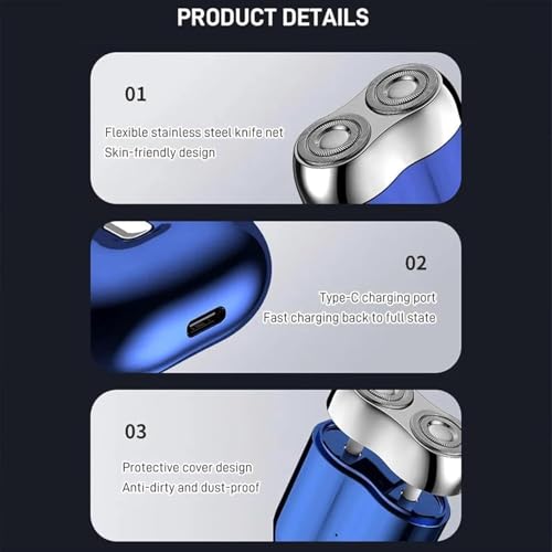 I.Ureza Mini Shaver, I.Ureza Shavers, Monhck - Mini Shave Portable ElectricShaver for Men, Electric Razor for Men Pocket Size Mini PortableShaver, Waterproof (Green) 7DAY'S