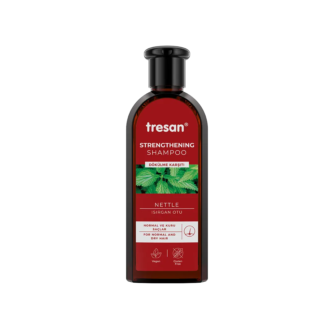 Tresan Nourishing Shampoo with Nettle Extract - 10.14 fl oz - Strengthens Hair, Natural Hair Care Beauty Care Bag