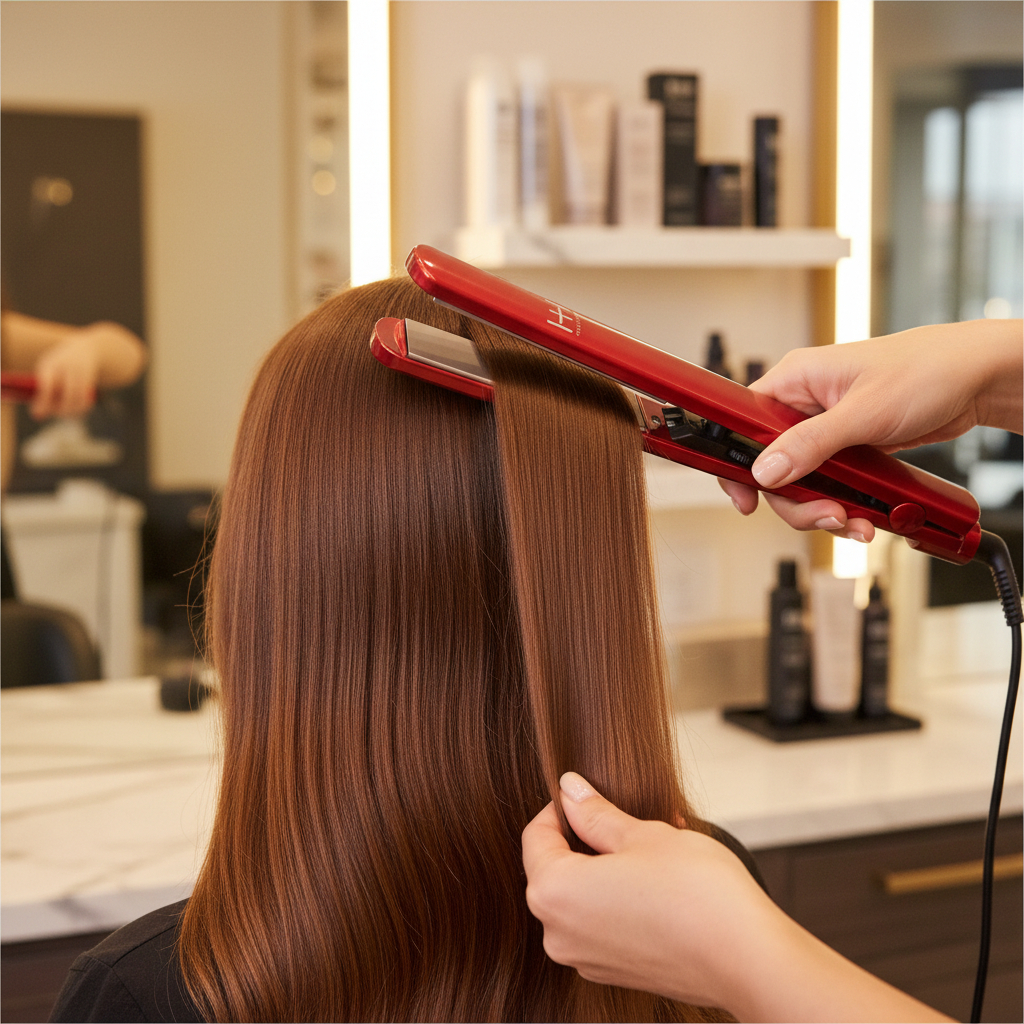 Hot & Hotter Extra Long Titanium Flat Iron 1 Inch, 1 Count, Red Annie International, Inc.