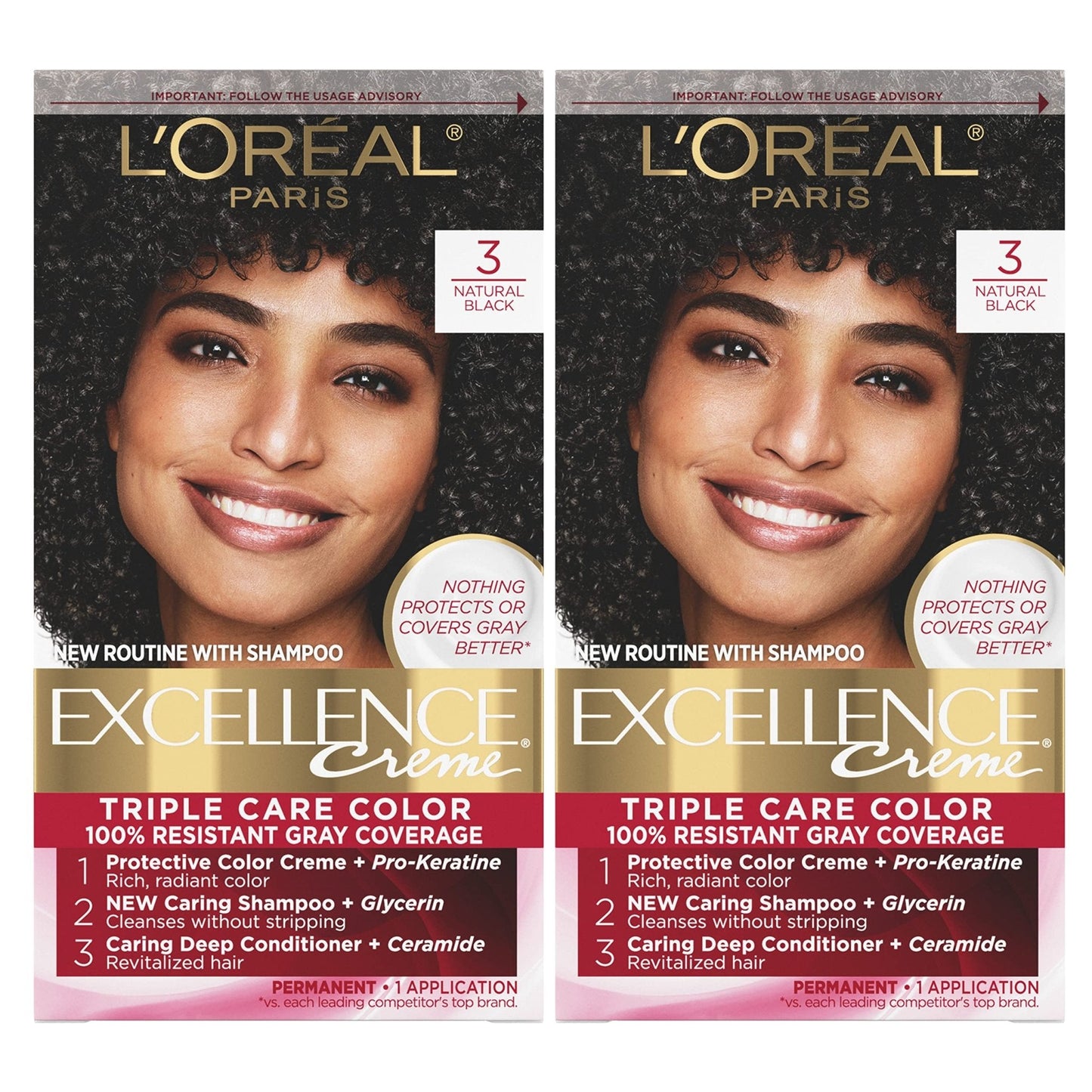 L'Oreal Paris Excellence Creme Permanent Hair Color, 4 Dark Brown, 100 percent Gray Coverage Hair Dye, Pack of 1
