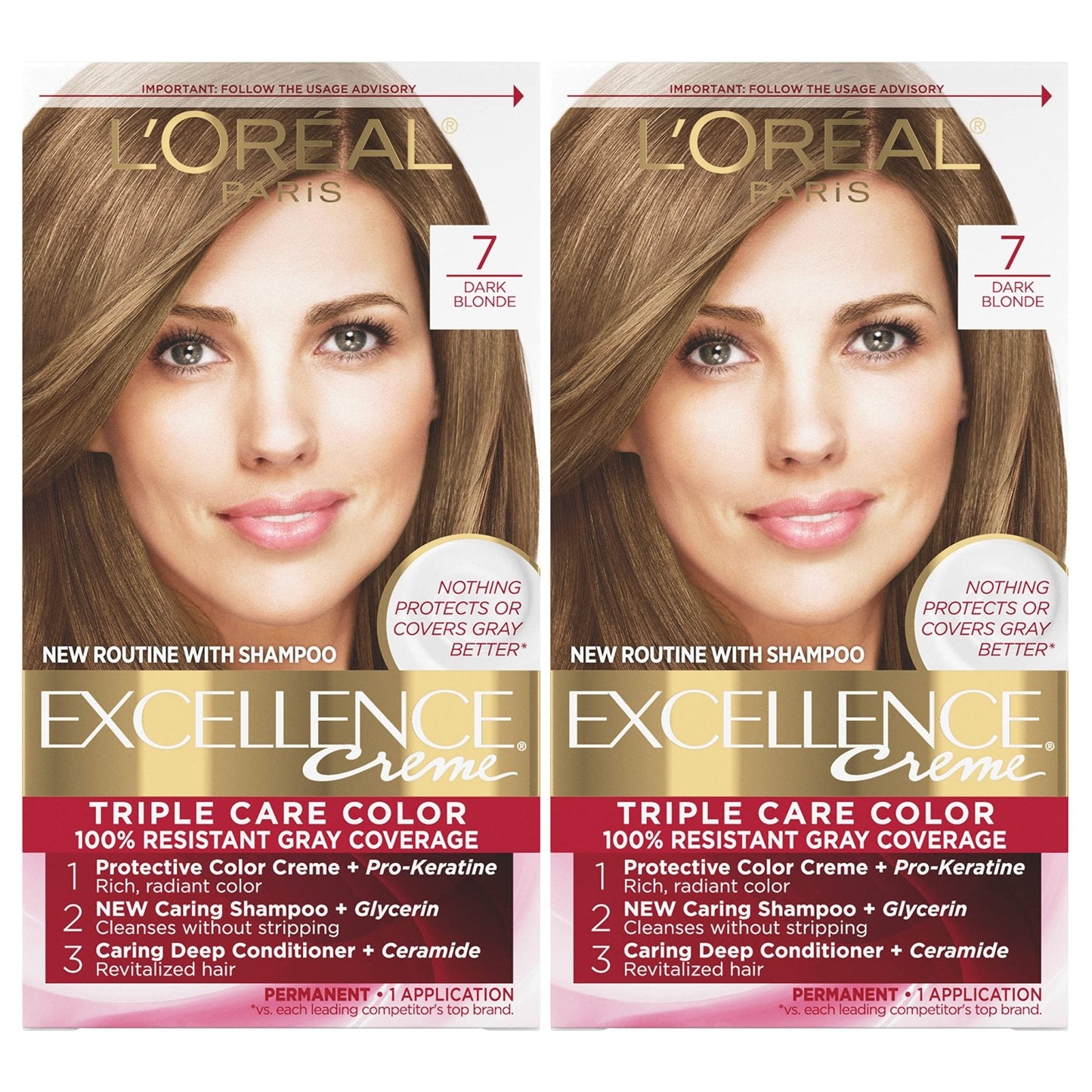 L'Oreal Paris Excellence Creme Permanent Hair Color, 4 Dark Brown, 100 percent Gray Coverage Hair Dye, Pack of 1