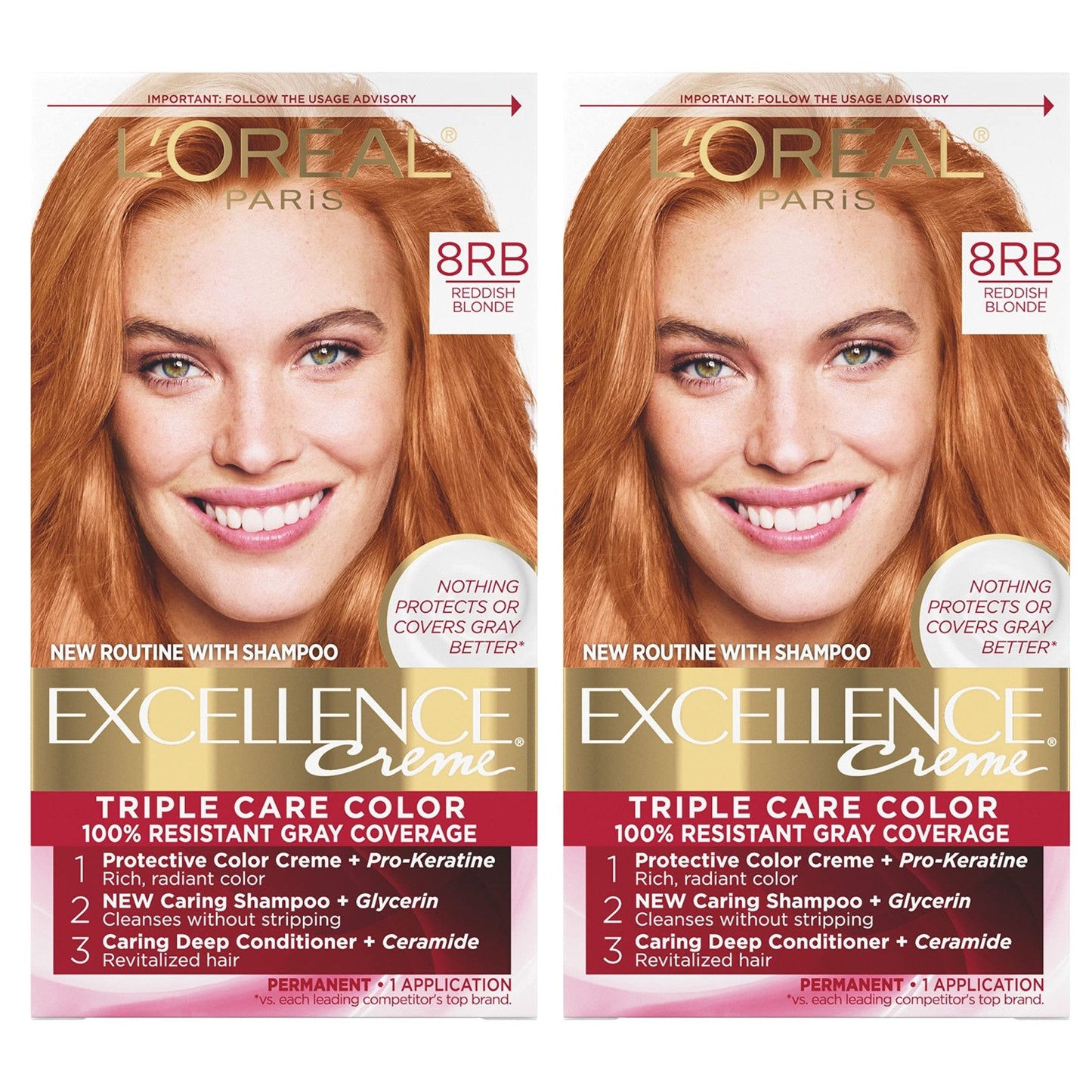 L'Oreal Paris Excellence Creme Permanent Hair Color, 4 Dark Brown, 100 percent Gray Coverage Hair Dye, Pack of 1
