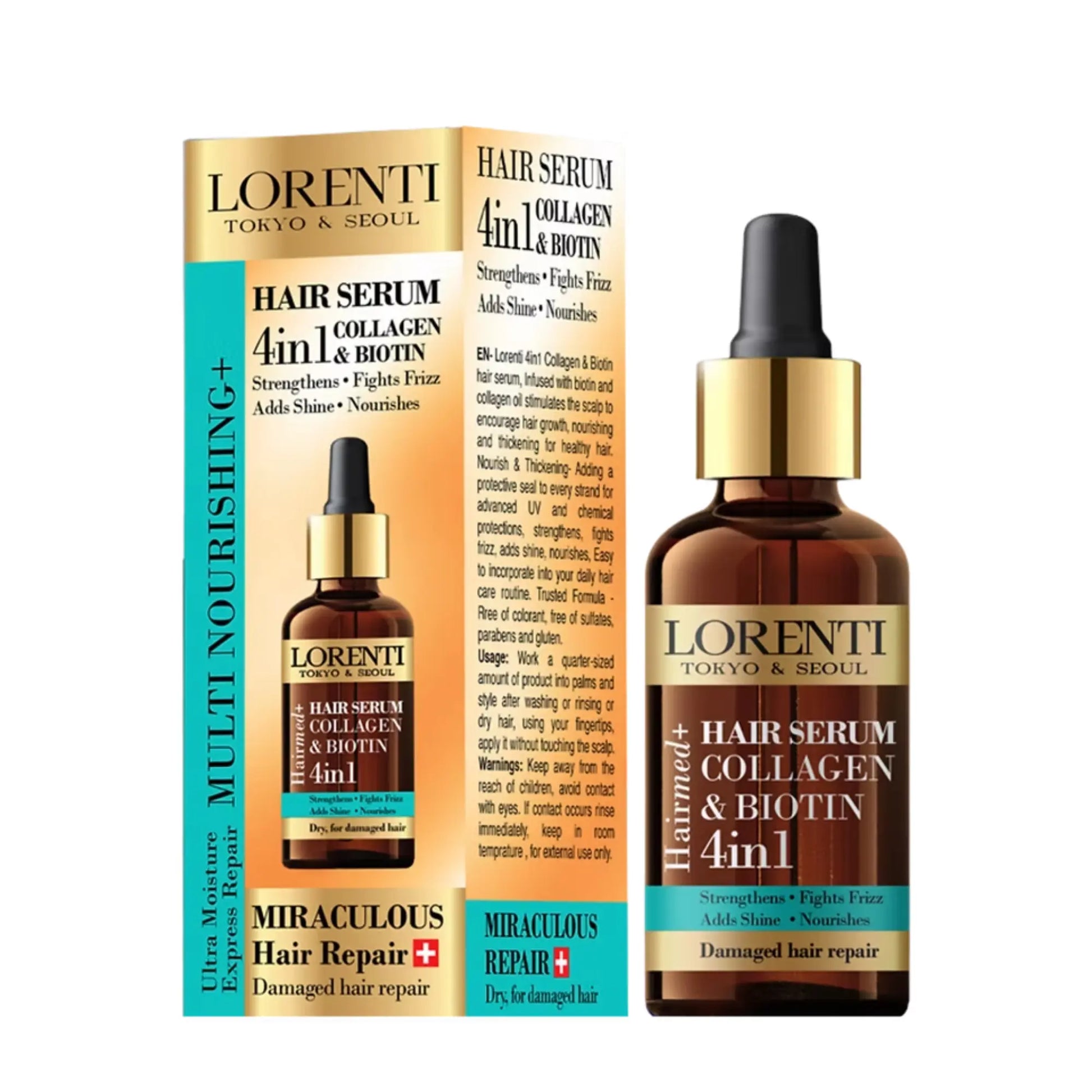 Lorenti Hair Serum Collagen & Biotin 50ml Vip Barber Supply