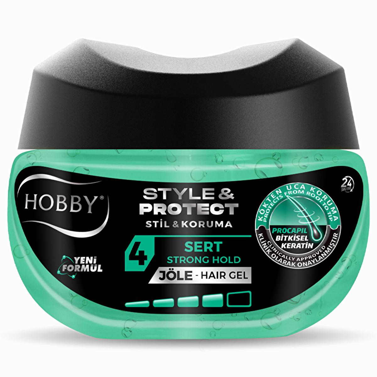 Hobby Style Hair Styling Gel with Procapil & Keratin - Eco-Friendly, 8.45 fl oz Beauty Care Bag