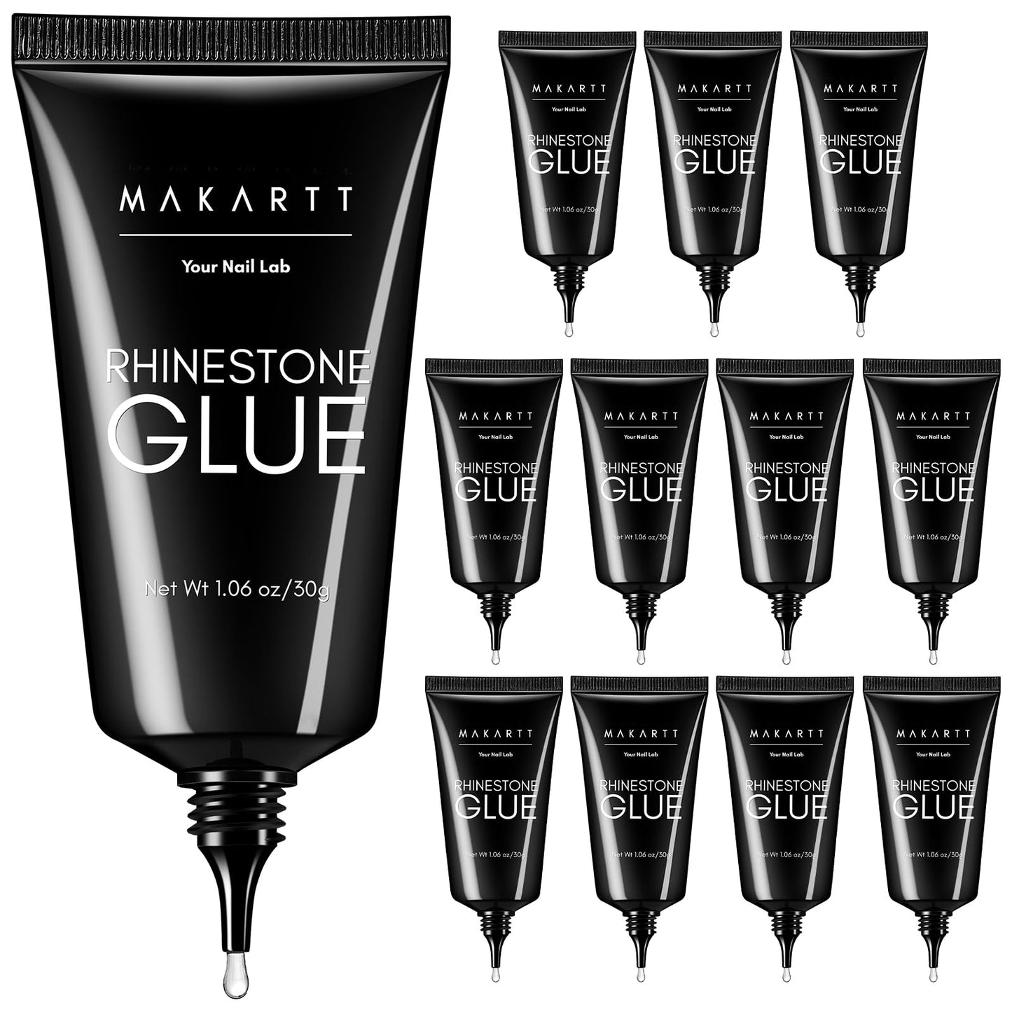 Makartt Nail Rhinestone Glue for Nails: Super Strong Gel Nail Glue for Decorations Nail Charm 3D Nails Bling Gel for Nail Gem Nail Art Jewel Diamonds 30ML Cured Need Beauty