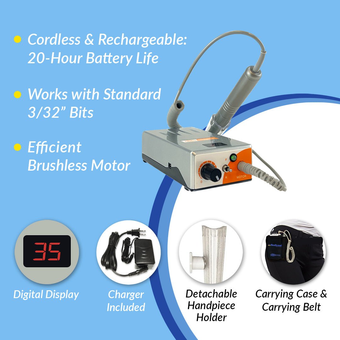 Medicool - Pro Power 35k Portable Nail Drill (35,000 RPM)(Full Unit) Queen Nails & Beauty Supplies