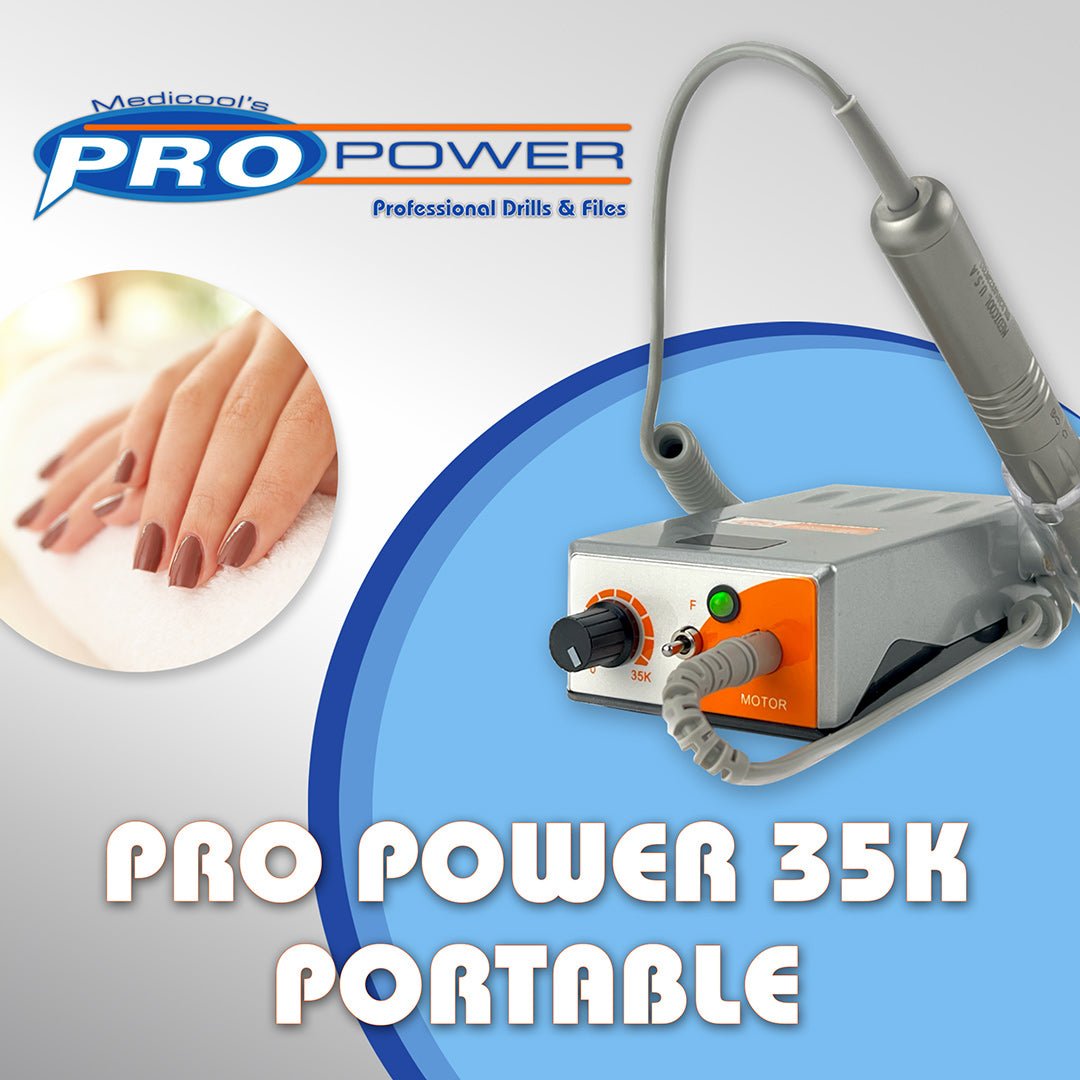 Medicool - Pro Power 35k Portable Nail Drill (35,000 RPM)(Full Unit) Queen Nails & Beauty Supplies