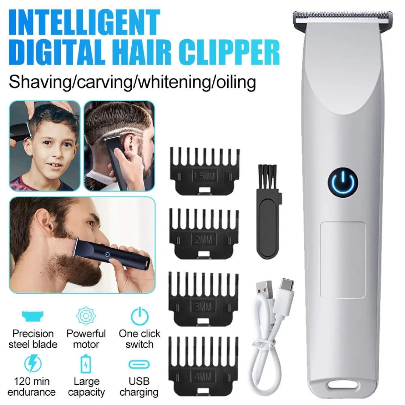 Men Cordless Hair Clippers Professional Beard Trimmer ARBA Global