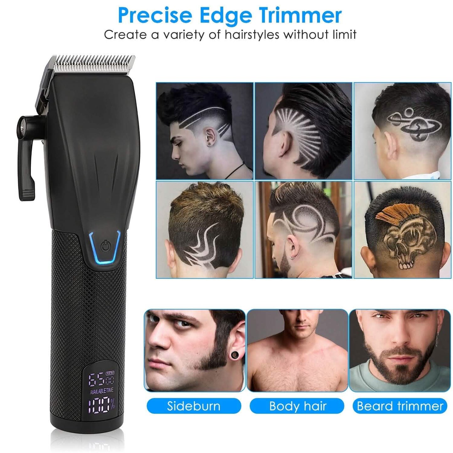 Men Electric Barber Clipper Hair Cutting Combo Set T Outliner Shaver Trimmers DailySale