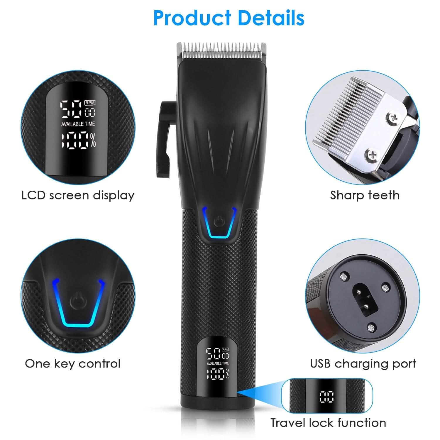 Men Electric Barber Clipper Hair Cutting Combo Set T Outliner Shaver Trimmers DailySale