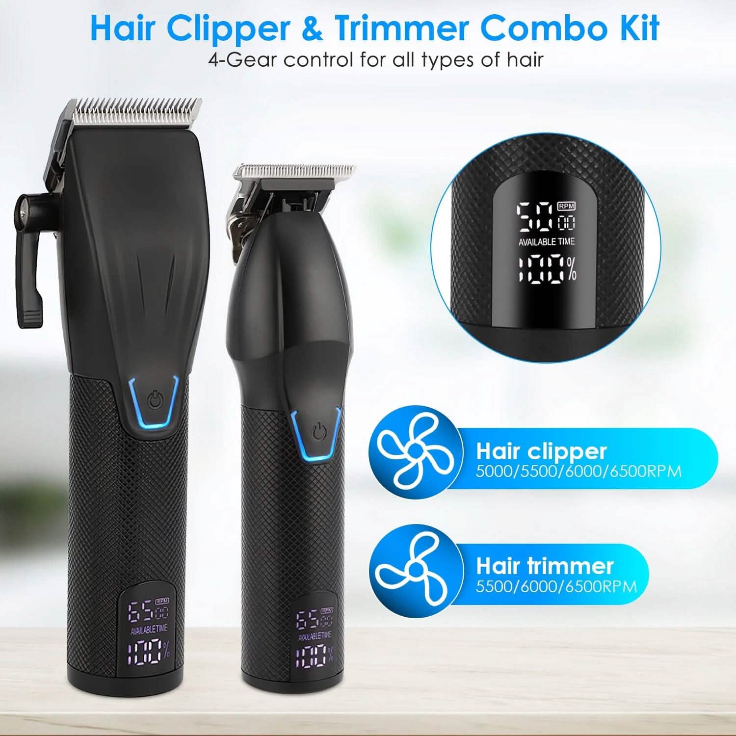 Men Electric Barber Clipper Hair Cutting Combo Set T Outliner Shaver Trimmers DailySale