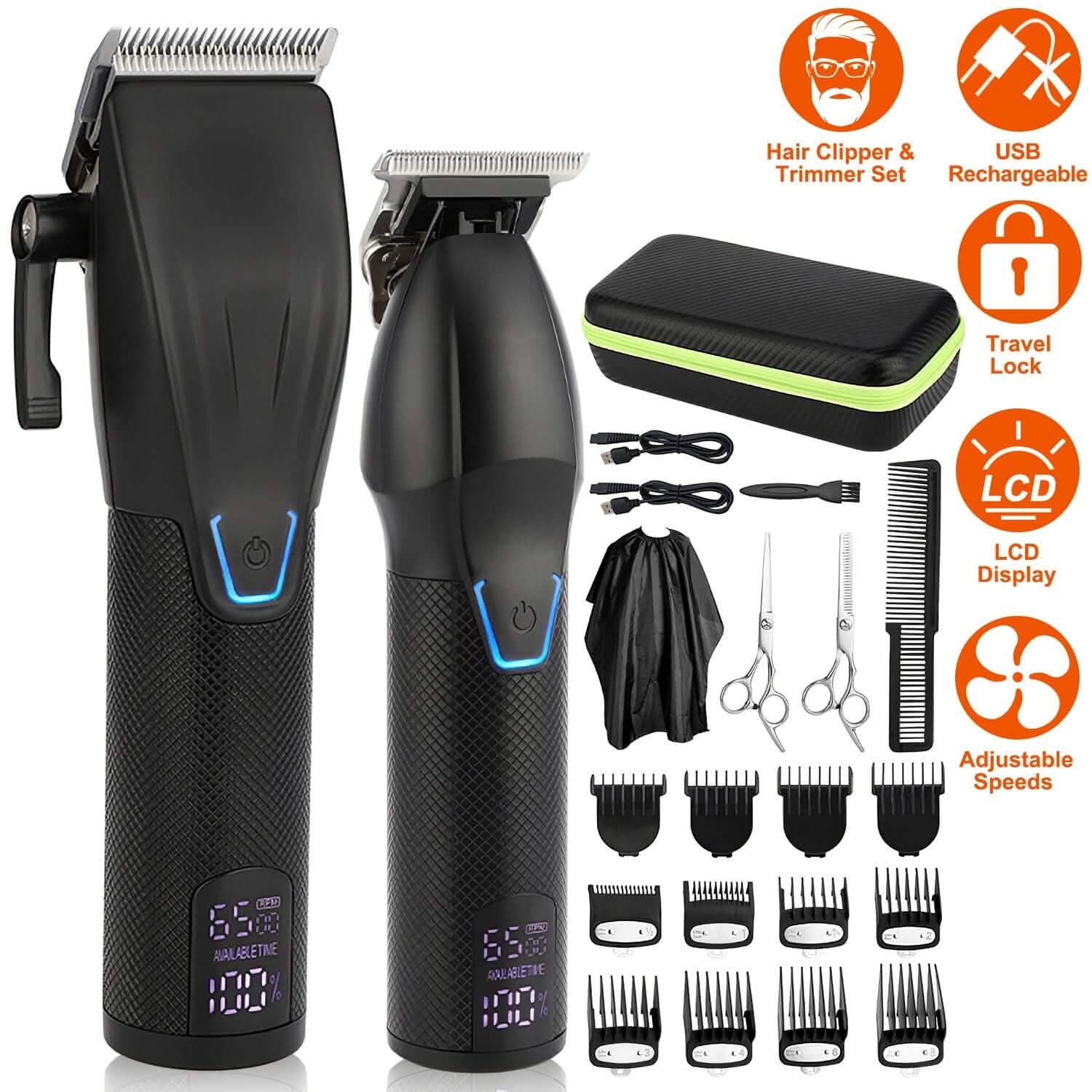 Men Electric Barber Clipper Hair Cutting Combo Set T Outliner Shaver Trimmers DailySale
