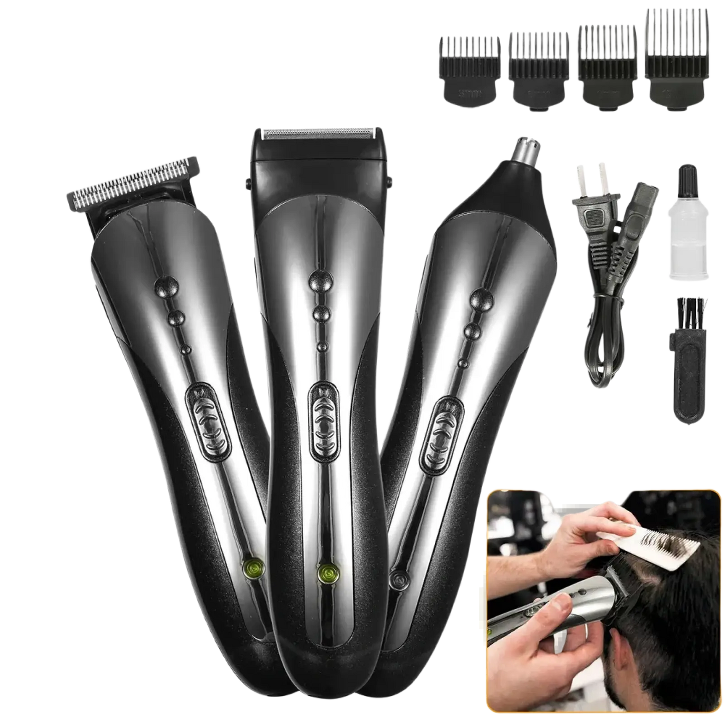 Men Electric Hair Clipper 3-in-1 Grooming Kit Set ARBA Global
