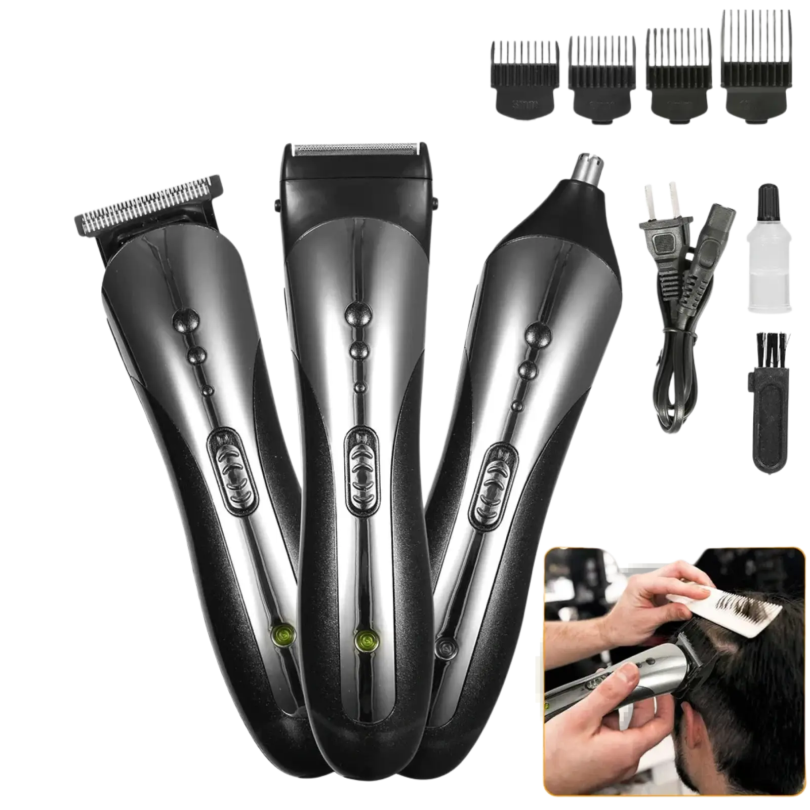 Men Electric Hair Clipper 3-in-1 Grooming Kit Set ARBA Global