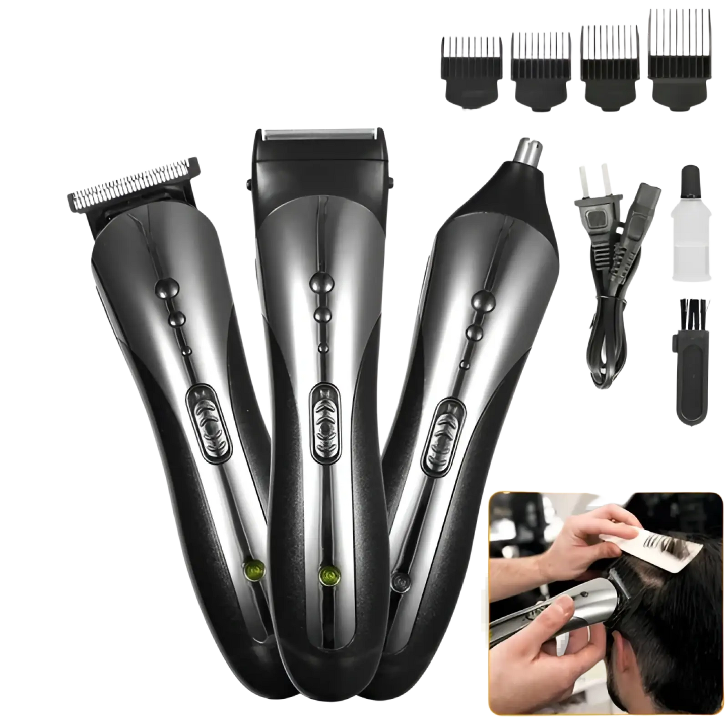 Men Electric Hair Clipper 3-in-1 Grooming Kit Set ARBA Global