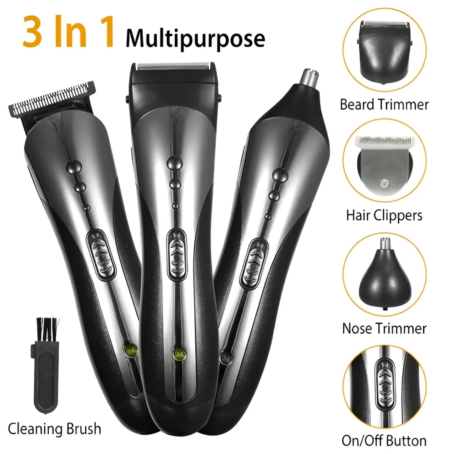 Men Electric Hair Clipper 3-in-1 Grooming Kit Set ARBA Global