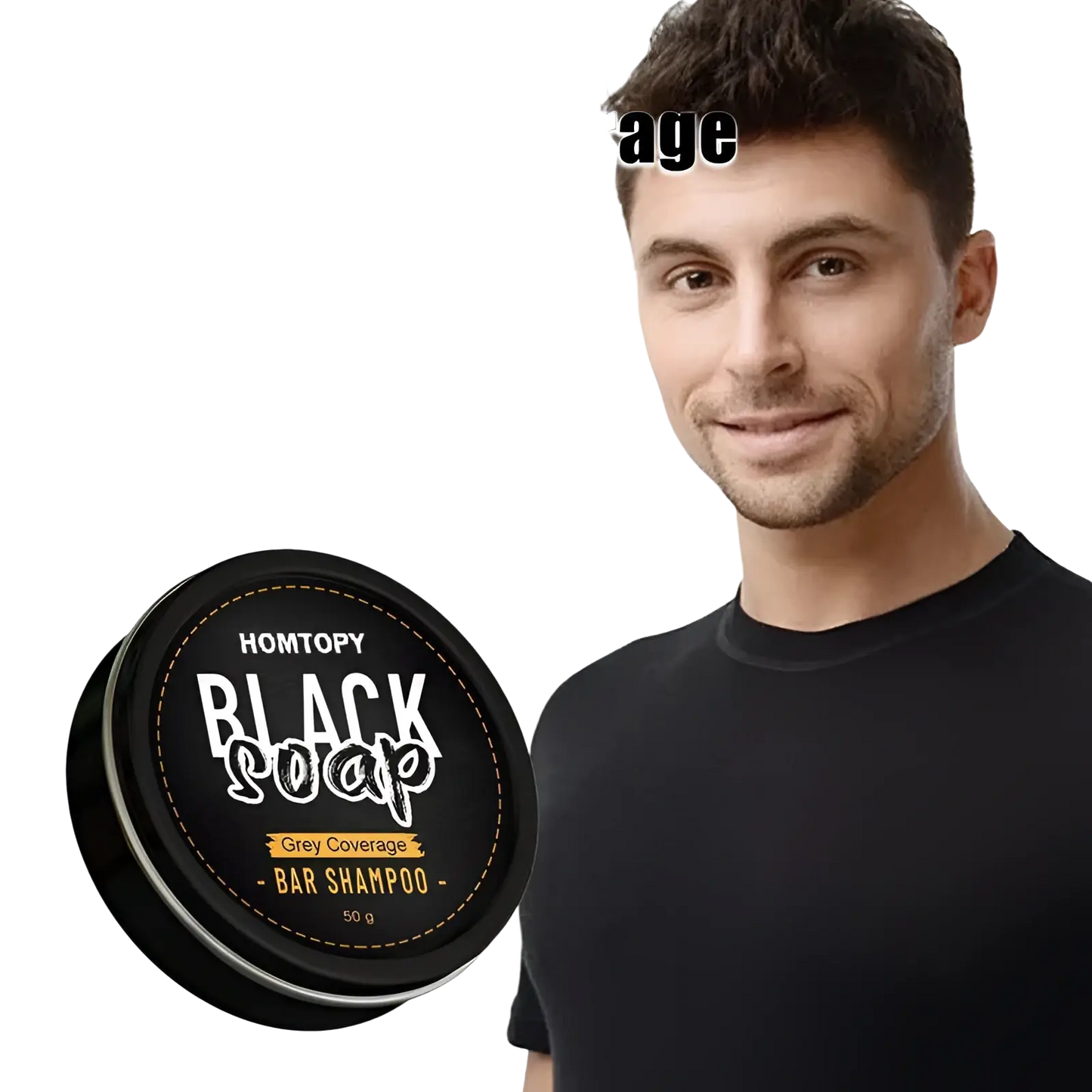 Men's Grey Coverage Bar Shampoo for Dark Hair 50g ARBA Global