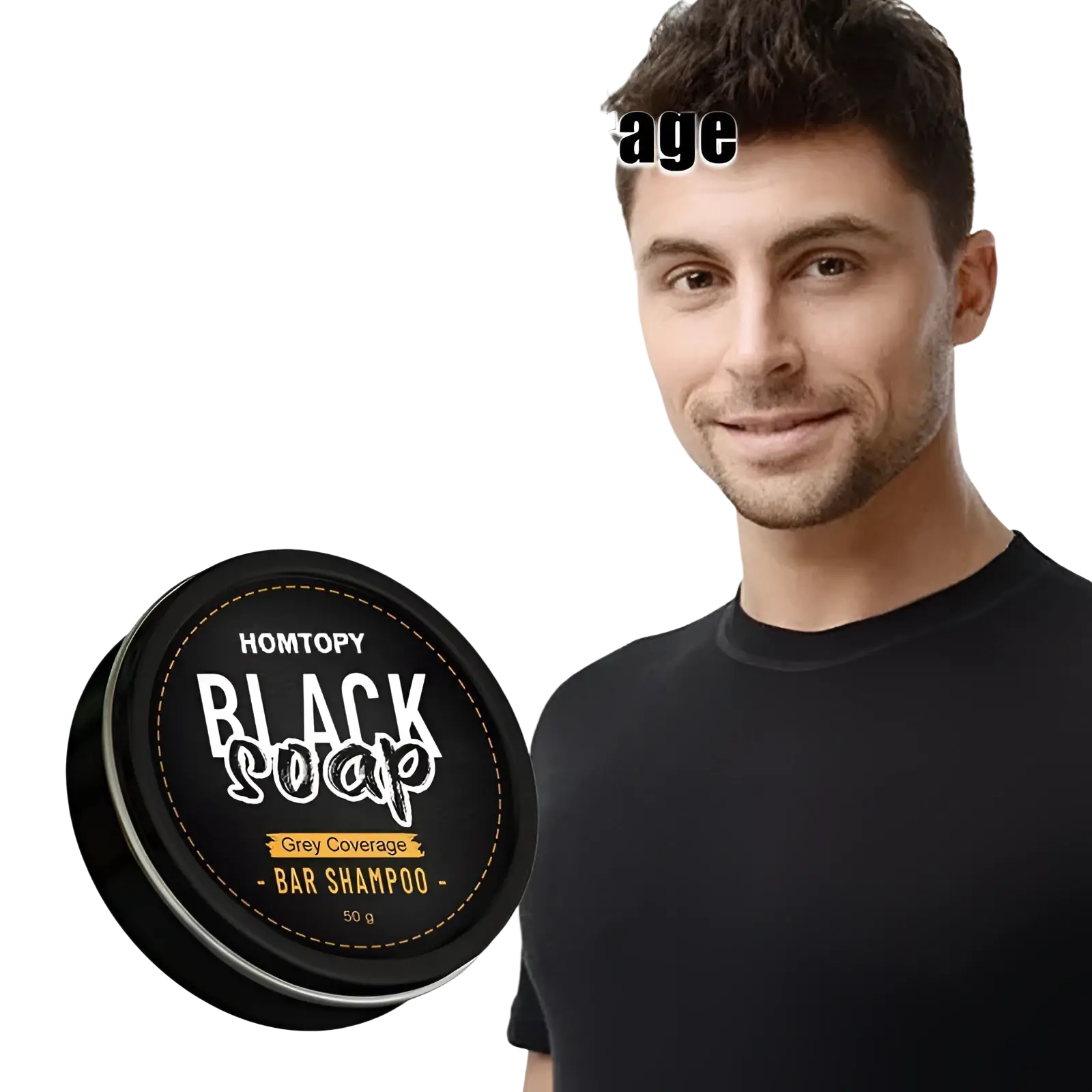 Men's Grey Coverage Bar Shampoo for Dark Hair 50g ARBA Global