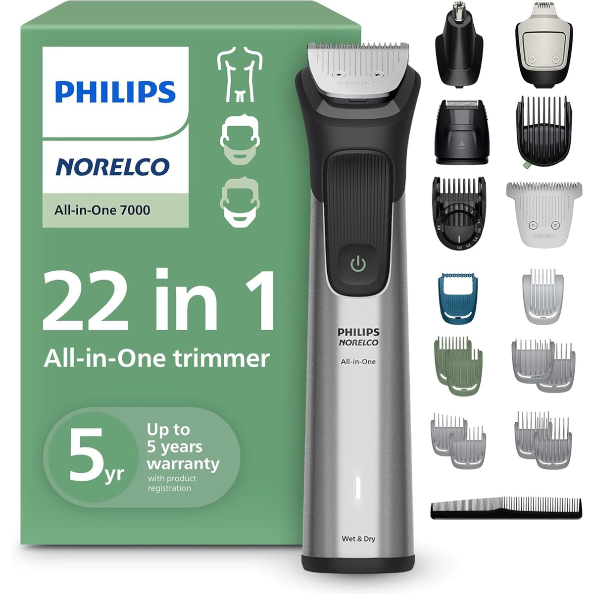 Philips Norelco All-in-One Trimmer 7000 Series 22-in-1 Grooming Kit - MG7975-49-UT Balec Group