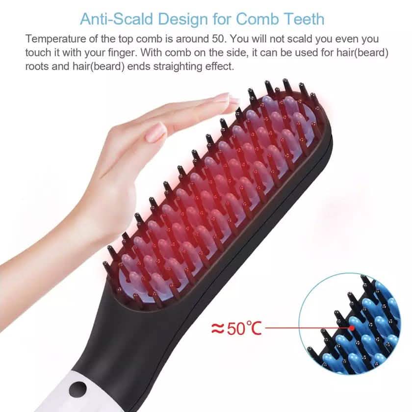 Multifunctional Beard Straightener for Men Electric Hot Hair Straightening Comb DailySale